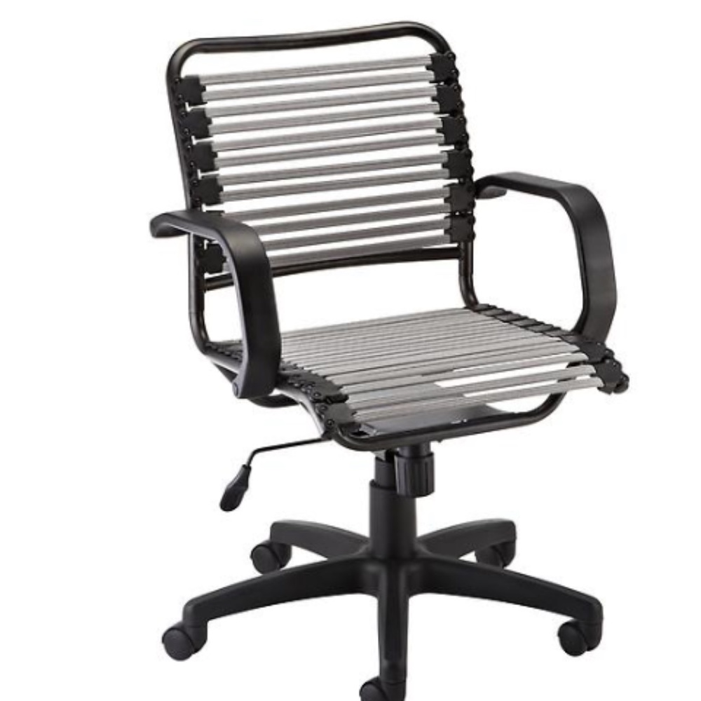 Flat Bungee Office Chair W/ Arms - Grey
